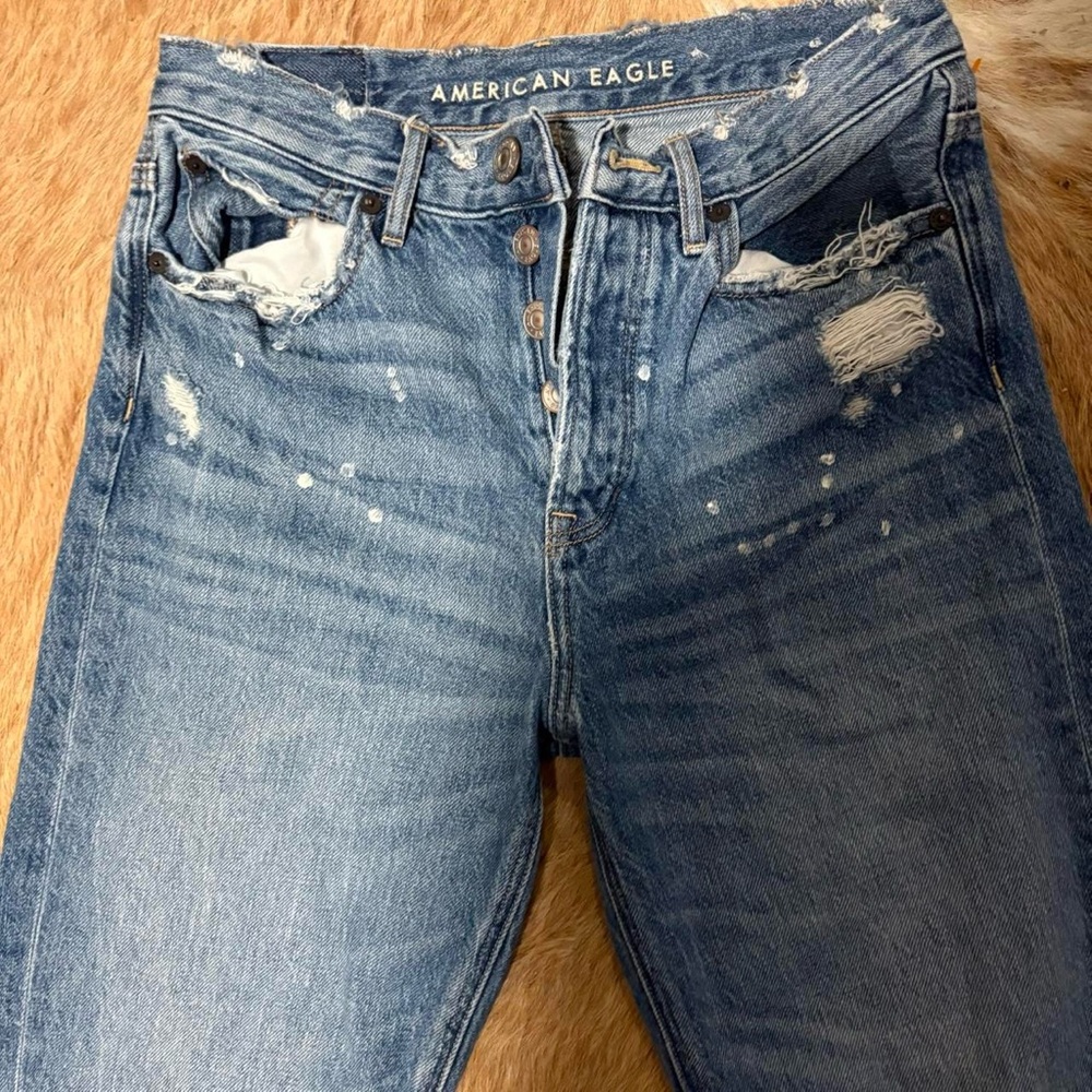American Eagle 90s boyfriend distressed size zero jeans‎ - Picture 2 of 7
